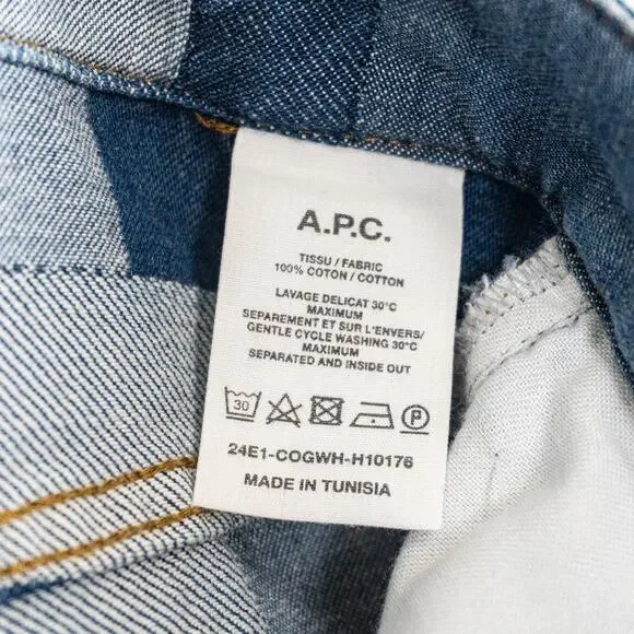 A.P.C. Helio Shorts High-rise Denim Patchwork size Large